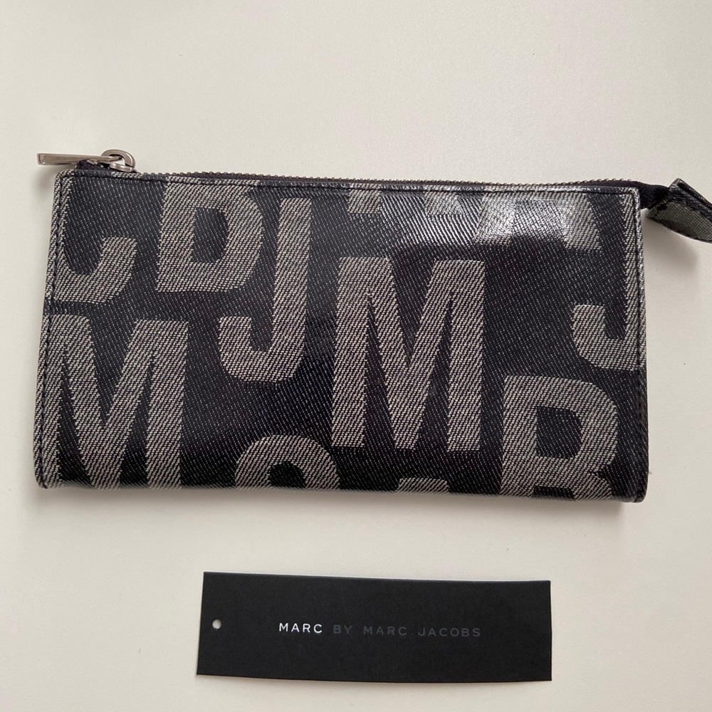 Marc by Marc Jacob laminate denim logo wallet